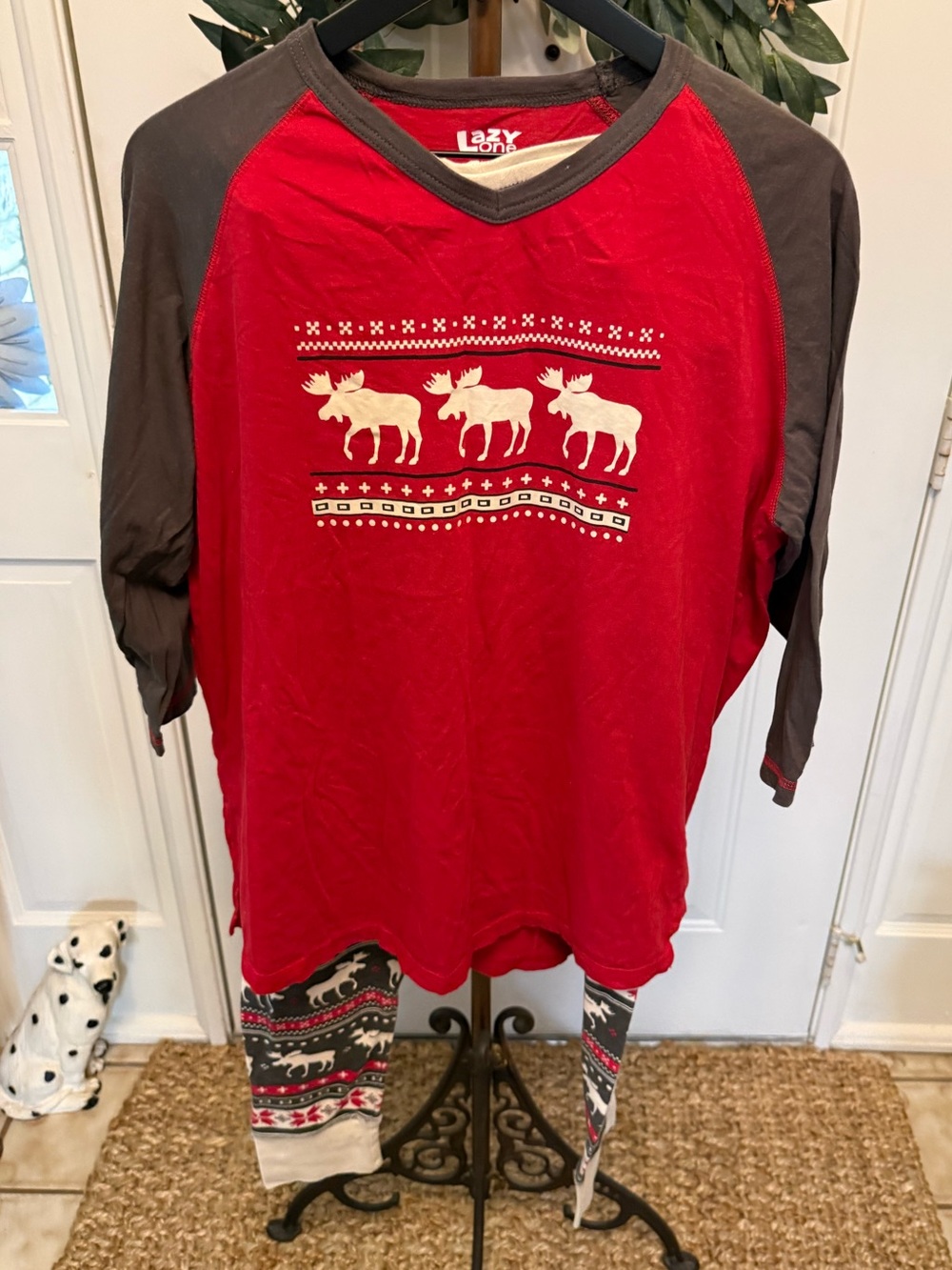 Lazy One Fair Isle Moose Christmas Winter Pajama Set PJ’s Sleepwear XL